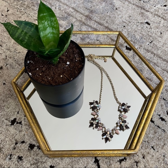 Loft Brass Black Pink Rhinestone Necklace ✨ - Picture 7 of 7